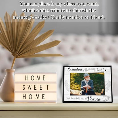 Grandpa Picture Frame, Memorial Gifts for Loss of Grandpa, Grandfather Sympathy Gifts, 4x6 Bereavement Photo Frame for Tabletop Display Photo Insert - L02 - style: loss of grandpa 2