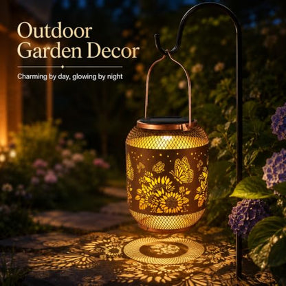Butterfly Solar Lantern Outdoor Hanging Solar Garden Light Gifts for Women - color: Butterfly
