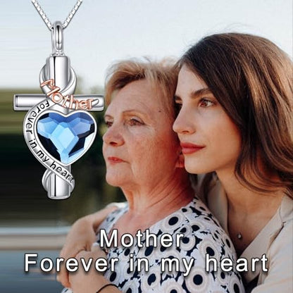 WINNICACA Silver Cremation Urn Necklaces for Ashes of Loved Ones - style: Urn Necklace for Mother