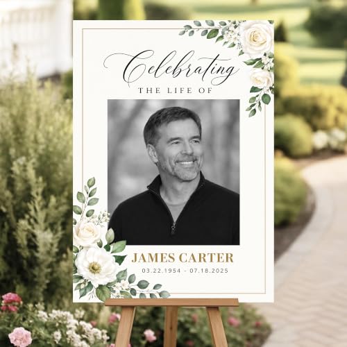 Personalized Funeral Celebration Of Life Welcome Sign #2 - color: Style 2