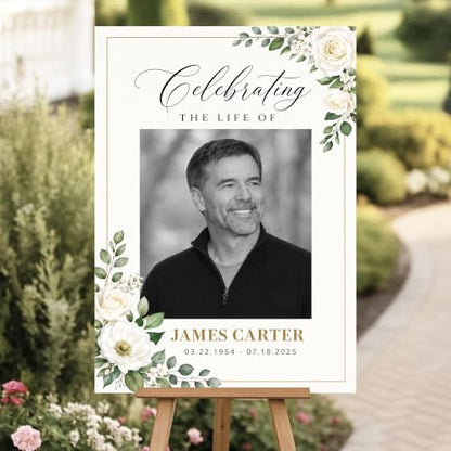 Personalized Funeral Celebration Of Life Welcome Sign #2 - color: Style 2