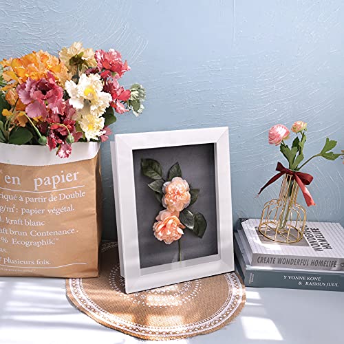 Frametory 8.5x11 Shadow Box Frame Display Case, 2-inch Depth (White) - color: White, size: 8x10.5(1 Set)