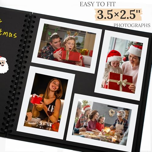 Scrapbook Photo Album 7"x7" 20 Sheets 40 Pages Hardcover Kraft Paper Khaki - color: Black, size: 7"x7" 20 Sheets