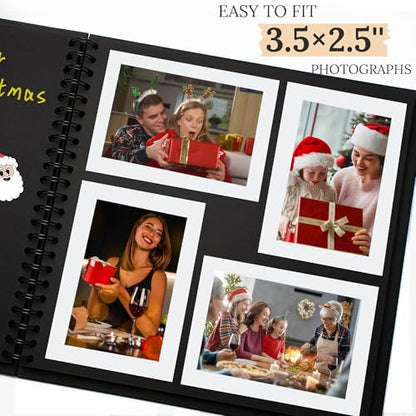 Scrapbook Photo Album 7"x7" 20 Sheets 40 Pages Hardcover Kraft Paper Khaki - color: Black, size: 7"x7" 20 Sheets