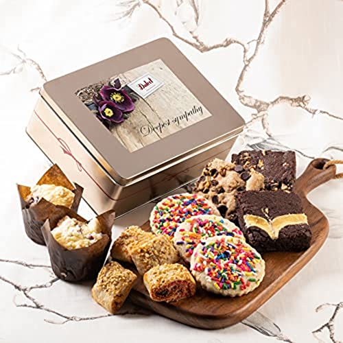 Dulcet Gift Baskets Sympathy Gift Basket - Get Well Soon Gift Baskets for Women - Get Well Gift of Gourmet Baked Goods for Friends and Family Who Need Cheering Up - Muffins, Cookies, Blondies, and More - style: Sympathy