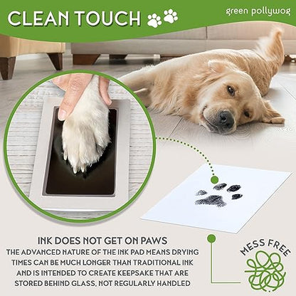 Green Pollywog Paw Print Hinged Photo Frame with Ink Pad Kit - size: Hinged Paw Print Kit