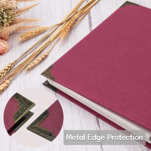 Vienrose 3 Rings Self Adhesive Photo Album 20 Sheets/40 Pages Red | Hardcover, DIY Scrapbooking Kit, Paper Scrapbook, 9 x 10 6 inch, Lover Friends Kids Wedding - color: Red, size: 9'' x 10.6''40Pages