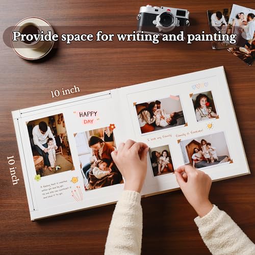 Pssoss 10x10 Inch DIY Scrapbook Album, Linen Hardcover, 40 Pages, White - color: White, size: 10 x 10 Inch 40 Pages