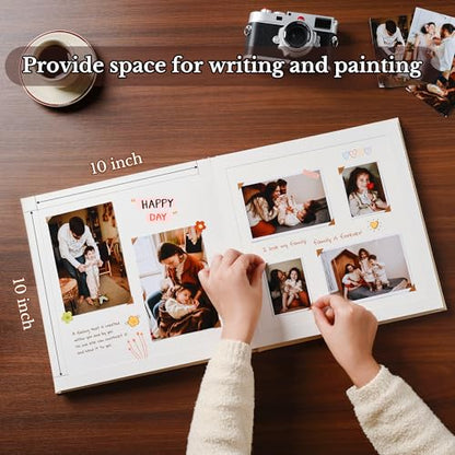 Pssoss 10x10 Inch DIY Scrapbook Album, Linen Hardcover, 40 Pages, White - color: White, size: 10 x 10 Inch 40 Pages