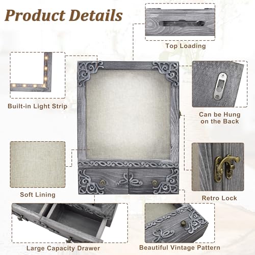 11x16 Pet Memorial Shadow Box Frame with Shelves, Grey - color: Classic Grey
