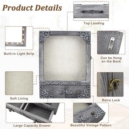 11x16 Pet Memorial Shadow Box Frame with Shelves, Grey - color: Classic Grey