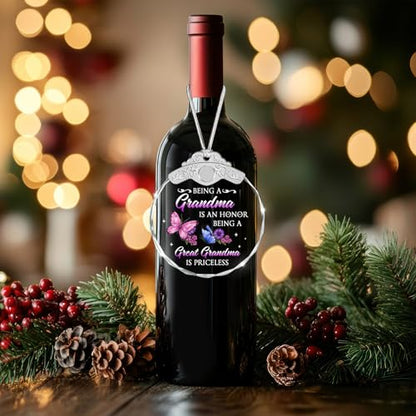 Christmas Glass Ornament - Great Grandmother Gift - Being a Grandma is an Honor Being a Great Grandma is Priceless - Grandmother Gifts from Grandson Granddaughter - Sentimental Keepsake - color: Great Grandma