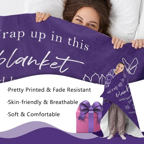 Get Well Gifts for Women Men Flannel Throw Blanket, Thinking of You - size: 50 X 60