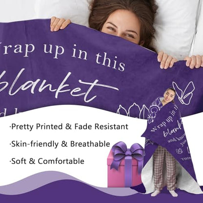 Get Well Gifts for Women Men Flannel Throw Blanket, Thinking of You - size: 50 X 60