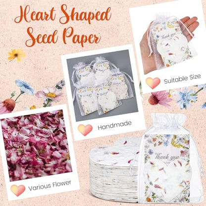 Dunzoom 50 Sets Wedding Gifts for Guests Heart Shaped - style: Wedding Flower Style