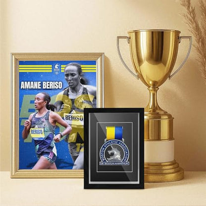 Medal Display Box, 5x7 Inch Shadow Box Frame with HD Glass Panels, Medal Organizer for Hanging or Desktop in Marathons, Swimming, Learning and Military Affairs (Black, 2 Pack) - size: 2 Pack