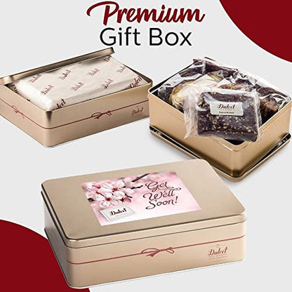 Get Well Soon Gift Baskets For Women Get Well Soon Gift Basket - 18 Individually Wrapped Brownies Freshly Baked in a Variety of Flavors - Dulcet's Signature Flavored Fudge Brownies - Gift Box Comes with Get Well Card - style: Get Well
