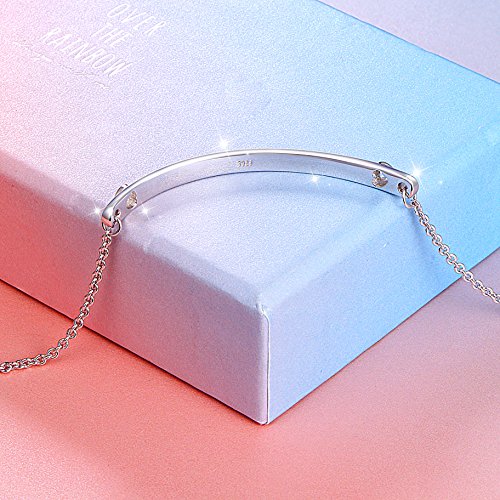 DAOCHONG Sterling Silver Bracelets for Women Engraved Message Mantra Bangle Bracelets Friend Encouragement Gift for Her - style: A-She believed she could so she did bracelet
