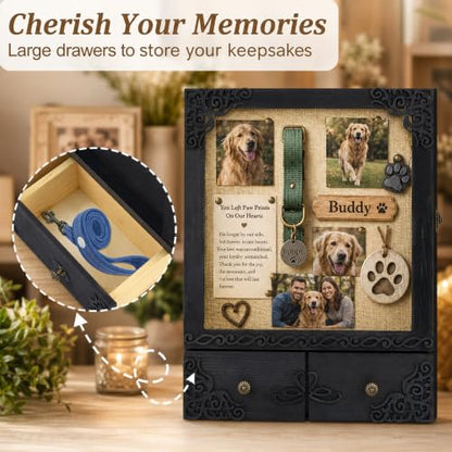 11x16 Pet Memorial Shadow Box Frame with Shelves, Black - color: Classic Black