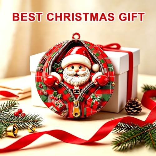 Santa Ornaments for Christmas Tree, 2026 Christmas Ornaments,3D Santa Claus - color: Santa