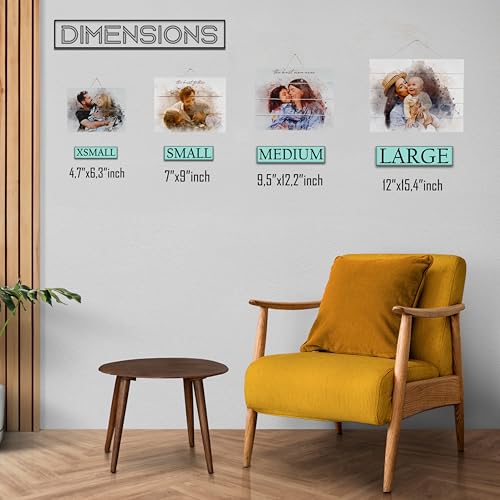 Personalized Valentine’s Day Gift for Him or Her Custom Photo on Wood - color: Watercolor Design