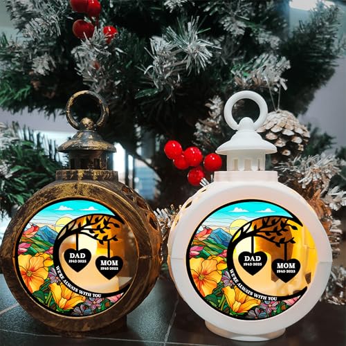 Custom Memorial Gift Lantern Ornament I'm Always with You- Personalized Photo Lantern Night Light, Pet Memorial Personalized Candlelight, Memory Lanterns for Loss Loved Ones Christmas Tree (#5)