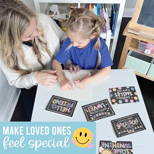 Hadley Designs Thinking of You Cards with Envelopes - 24 Hello Greeting Cards Thinking of You Card for Men & Women Bulk, Blank Encouragement Card for Kids, Just Because Cheerful Encouraging Notecards - style: Chalk Colorful