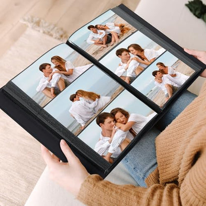 4x6 Slip In Photo Album Holds 300 Pockets Cloth Cover Beige | DIY cover window, Acid free pages, PVC free pockets, Family Travel Wedding, Gift ready - color: Beige, size: 300 Pockets