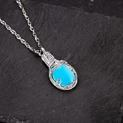 Gredstar Tree of Life Urn Necklace for Ashes, Birthstone Memorial Pendant | Teardrop Design, Love Symbol Detail, 12 Birthstone Colors, Stainless Steel, Ashes Holder, Funnel Kit Included - color: March