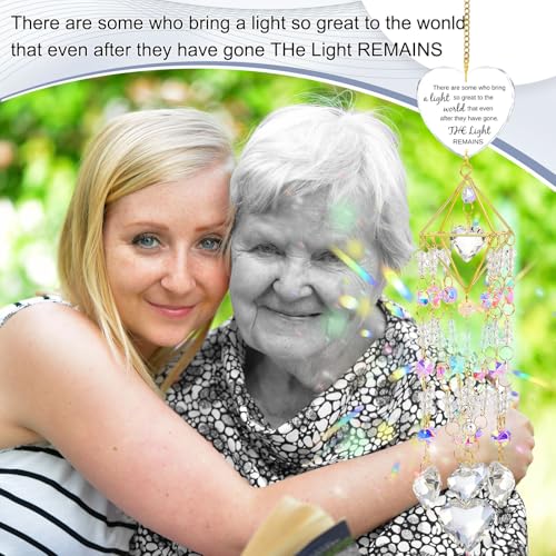 AceOrbit Memorial Gifts Crystal Suncatchers for Window Hanging Wind Chime Garden Suncatchers Rainbow Decor Sympathy Gifts for Loss of Family, Loved Ones, Funerals, Bereavement, Remembrance