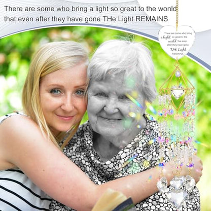 AceOrbit Memorial Gifts Crystal Suncatchers for Window Hanging Wind Chime Garden Suncatchers Rainbow Decor Sympathy Gifts for Loss of Family, Loved Ones, Funerals, Bereavement, Remembrance