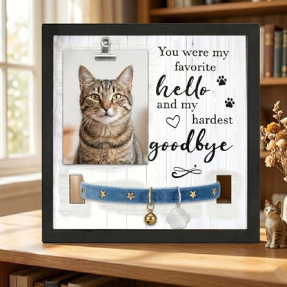 3 Pcs Dog Memorial Picture Frame Memorial Bracelet Set, Pet Memorial Frame with Collar Holder Sympathy Paw Print Friendship Bracelets, Pet Memorial Gifts for Loss of Dogs or Cats