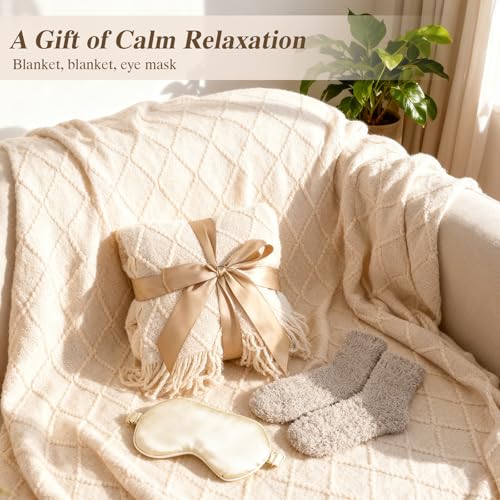 Get Well Soon Gifts Basket for Women, Care Package Post Surgery Gift Basket - color: White