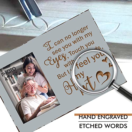Yudarte Wooden Engraved Memorial Picture Frame 4x6 Inches Photo - Bereavement Sympathy Grieving in Memory of Loved One Gifts - color: I can no longer