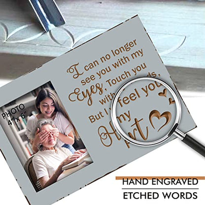 Yudarte Wooden Engraved Memorial Picture Frame 4x6 Inches Photo - Bereavement Sympathy Grieving in Memory of Loved One Gifts - color: I can no longer