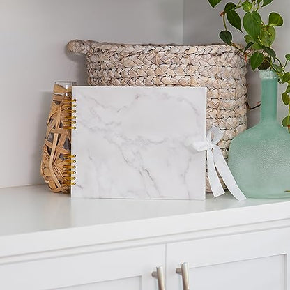 Never Ever Land Scrapbook Album – 12x10 Marble Scrap Book. Scrapbooking Supplies, Memory Book, Wedding Guest Book, Photo Album, Baby Shower Gifts, Valentines, Engagement Gifts, and Anniversary - color: Marble