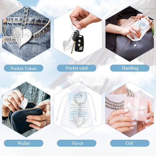 Ecally 40 Set Funeral Favors for Guest Celebration of Life Keychains Memorial Service Sympathy Gifts for Family Church Decoration (Angel) - style: Angel