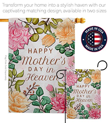 Mother In Heaven House Flag - Set Family Mother's Day Mom Mama Grandma Love Flowers Parent Sibling Relatives Grandparent - Decoration Banner Small Garden Yard Gift Double-Sided Made USA 28 X 40 - color: Mothers Day Gift Set Made In USA