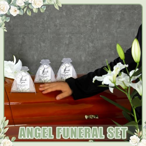 Equsion 60 Set Funeral Keychains for Guests Memorial Favors, Angel - style: Angel