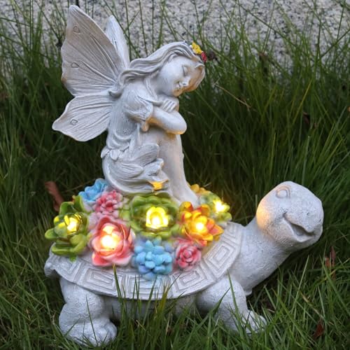Solar Turtles For Outdoors Solar Turtle Garden Decor Solar Turtle Lights | Garden Turtle Lawn Ornaments,Unique Outdoor Decor Turtle Statues For Patio Yard ,Turtle Gifts For Women Mom Grandma - style: Modern