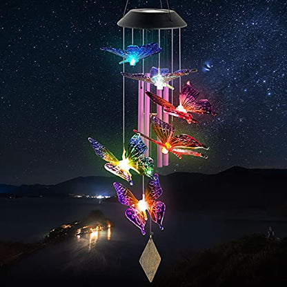 Butterfly Wind Shimes,Gifts for All mom/Grandma/Women/Aunt/Daughte/Friend/Niece/Sister/Teacher/dad, Mother Birthday Gift, Gardening Gifts,windchimes Outside, Perfect for Patio, Garden - color: Butterfly Gifts