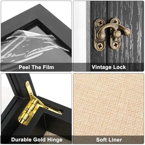 Large Graduation Shadow Box Frame for Cap Gown, Black 18x24 Display Case - color: Rustic Black, size: 18"x24" (45.7x61.0 cm)