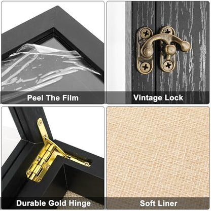 Large Graduation Shadow Box Frame for Cap Gown, Black 18x24 Display Case - color: Rustic Black, size: 18"x24" (45.7x61.0 cm)