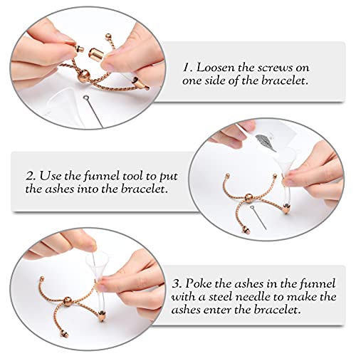 constantlife Stainless Steel Cremation Bracelet for Ashes - Transparent Glass Tube Urn Bangle Memorial Jewelry for Men Women - color: Rose Gold