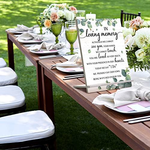 Chunful in Loving Memory Wedding Memorial Table Sign for Wedding,Eucalyptus - style: Fresh