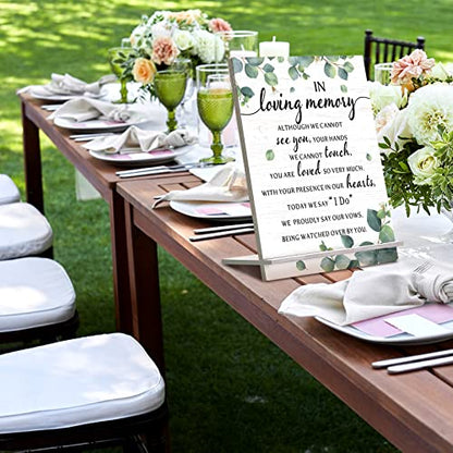 Chunful in Loving Memory Wedding Memorial Table Sign for Wedding,Eucalyptus - style: Fresh