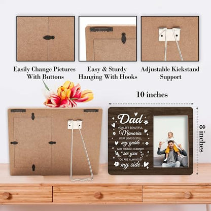 Memorial Pictures Frame, Dad You Left Beautiful Memories Photo Frame, Sympathy Gifts For Loss Of Dad, Farmhouse Home Living Room Bedroom Decoration -b24, Rustic - style: Dad