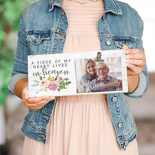 Simply Said, INC Memorial Picture Clip Frame, A Piece of My Heart Lives in Heaven, 5.5 x 12 inches, Made in USA, CLP1257 - color: Piece Of My Heart