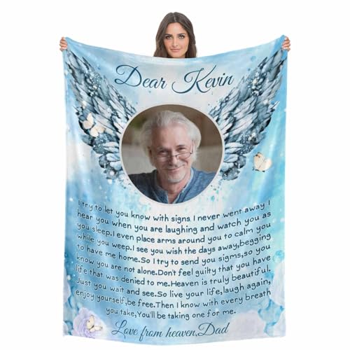Custom Memorial Blanket with Photo - Sympathy Gift for Loss of Loved One - color: Style 5