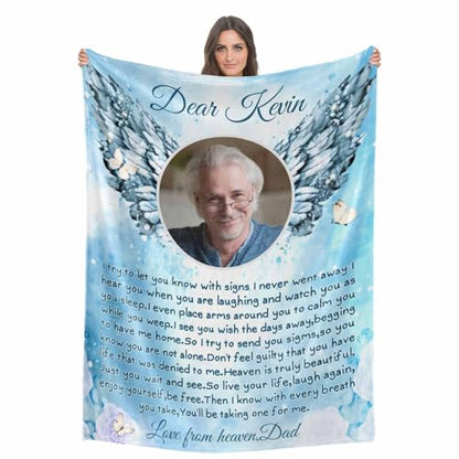 Custom Memorial Blanket with Photo - Sympathy Gift for Loss of Loved One - color: Style 5